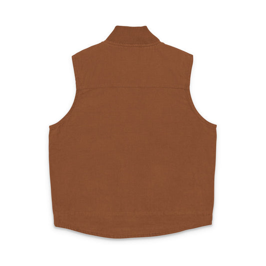 Embroidered MSREG Logo Utility Vest - Black on Brown