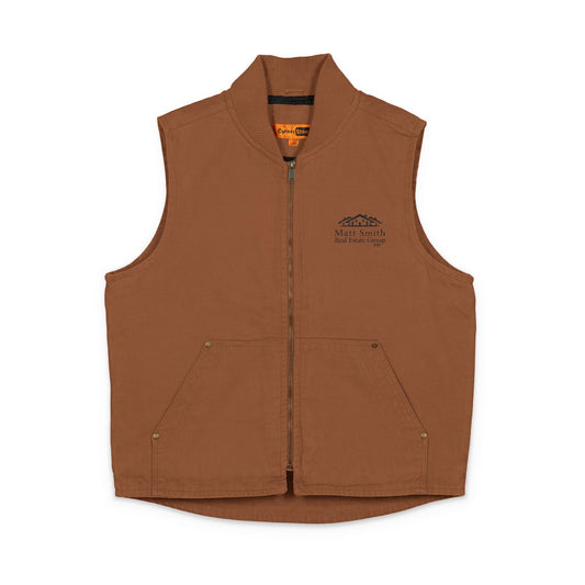 Embroidered MSREG Logo Utility Vest - Black on Brown